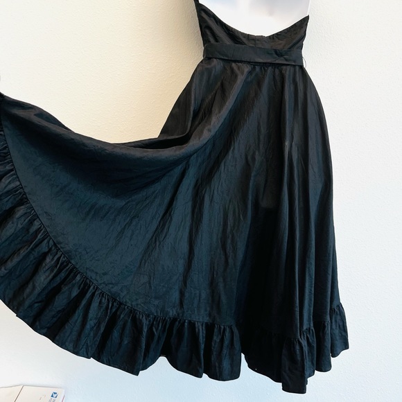 Albert Capraro Vintage Black Ruffle Edge Halter Wrap Dress - Picture 6 of 10